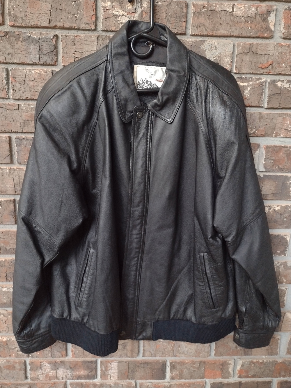 Vintage Adler Genuine Leather Jacket Coat Mens XXL Black Bomber Style Lined Zip